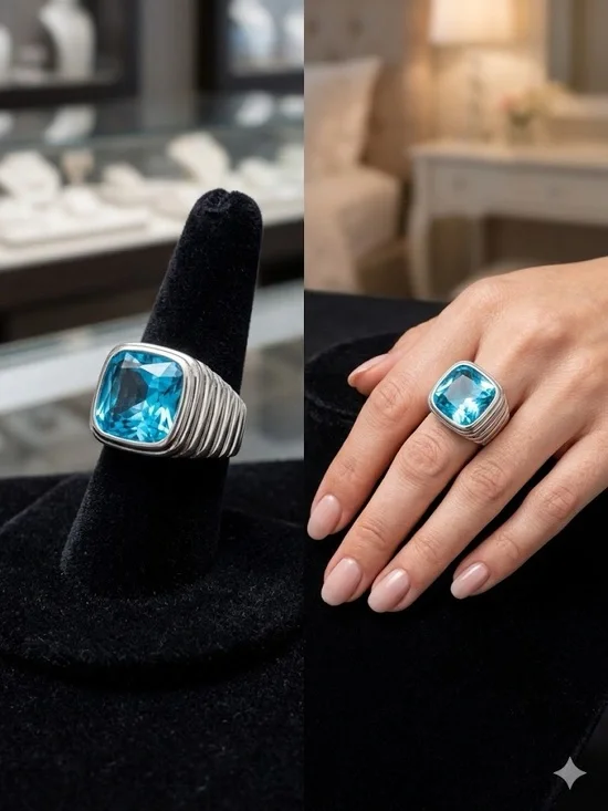 One New Statement Ring – Stainless Steel 14/18k plated Adjustable - Picture 7 of 8